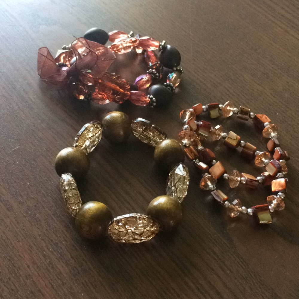 Variety of Brown Stretchy Bracelets